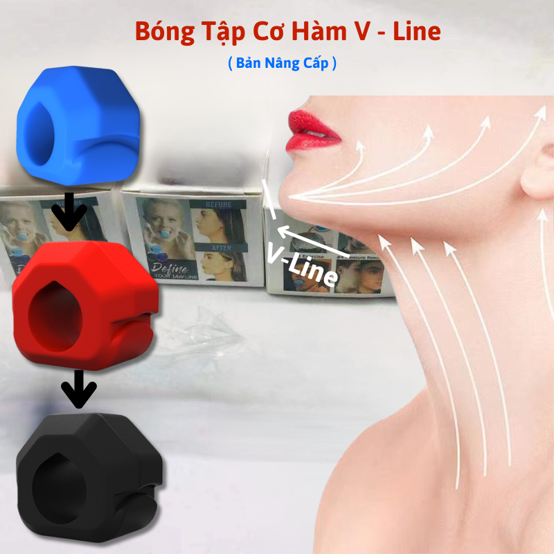 Bóng tập cơ hàm Jawsize, dụng cụ tập chewing, mewing, jawliner nâng cơ mặt, cải thiện mặt nọng lệch