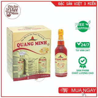 Thùng 6 Chai 500ml Nước Mắm Quang Minh 50 Đạm | Đặc Sản Cà Ná Ninh Thuận