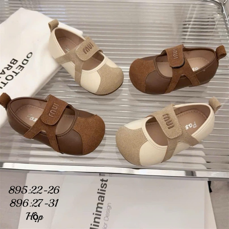 Giày búp bê Miu Fashion da pha nỉ mềm êm phong cách Hàn Quốc cho bé gái