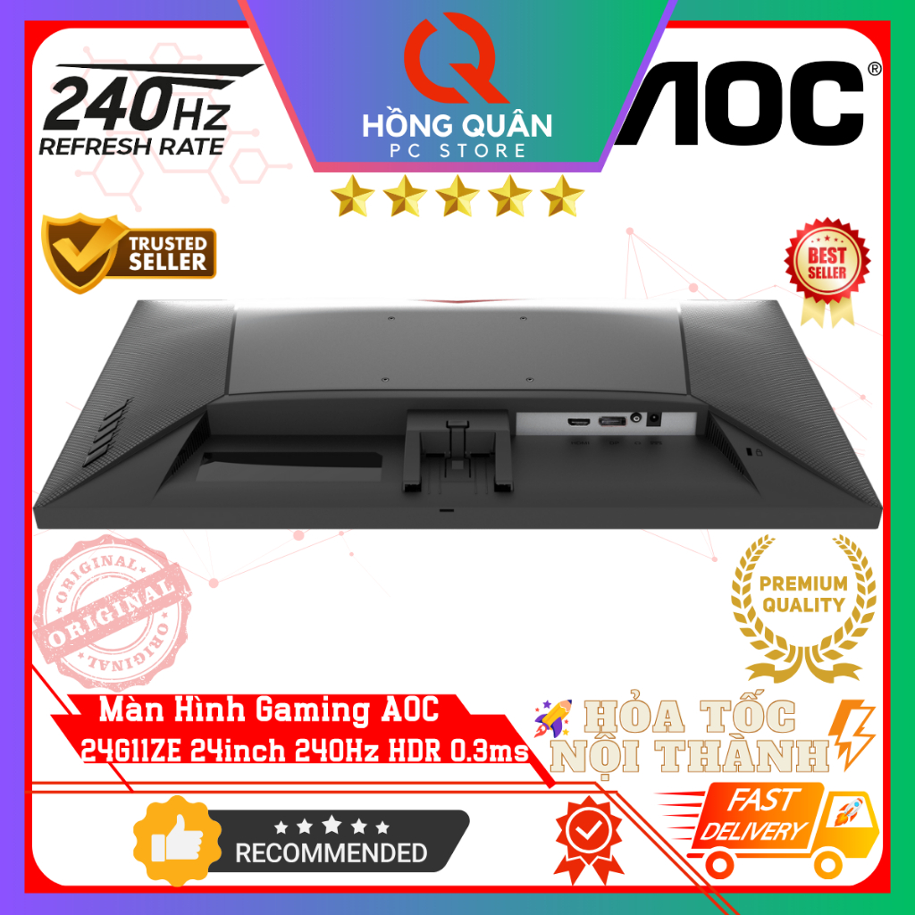 Màn Hình Gaming AOC 24G11ZE 24inch 240Hz (OC) Fast IPS HDR10 0.3ms FullHD New - Bảo Hành 3 Năm | BigBuy360 - bigbuy360.vn