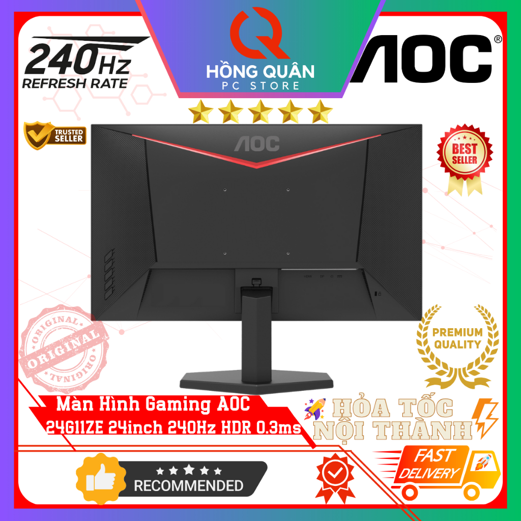 Màn Hình Gaming AOC 24G11ZE 24inch 240Hz (OC) Fast IPS HDR10 0.3ms FullHD New - Bảo Hành 3 Năm | BigBuy360 - bigbuy360.vn