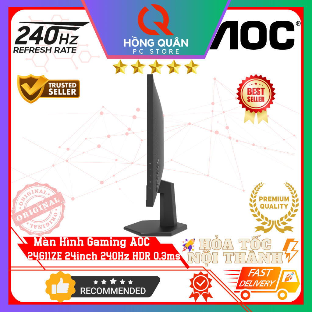 Màn Hình Gaming AOC 24G11ZE 24inch 240Hz (OC) Fast IPS HDR10 0.3ms FullHD New - Bảo Hành 3 Năm | BigBuy360 - bigbuy360.vn