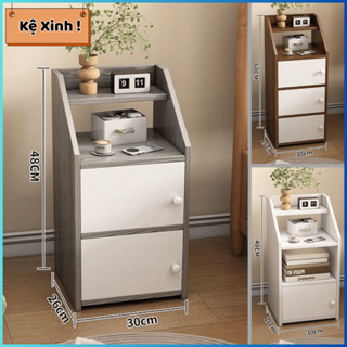 Kệ tủ đầu giường, tab đầu giường thông minh nhều ngăn đựng đồ decor trang trí gỗ MDF cao cấp - JUMI