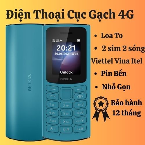 Điện Thoại Cục Gạch 105 4G Pro. Điện Thoại Cục Gạch Giá Rẻ. Loa To, Sóng Khỏe, 2 Sim 2 Sóng, Pin Trâ