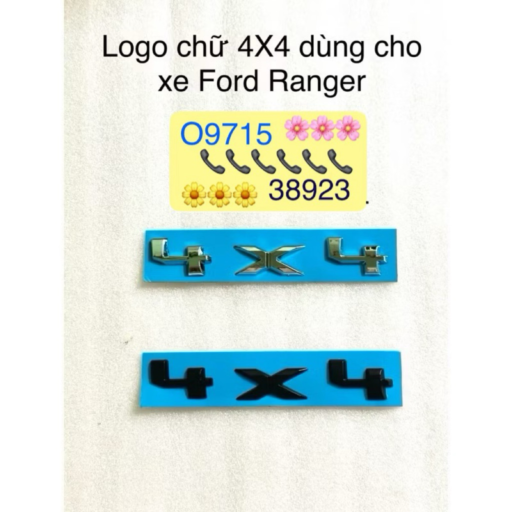 LOGO CHỮ 4X4 DÁN XE FORD RANGER HÀNG CAO CẤP