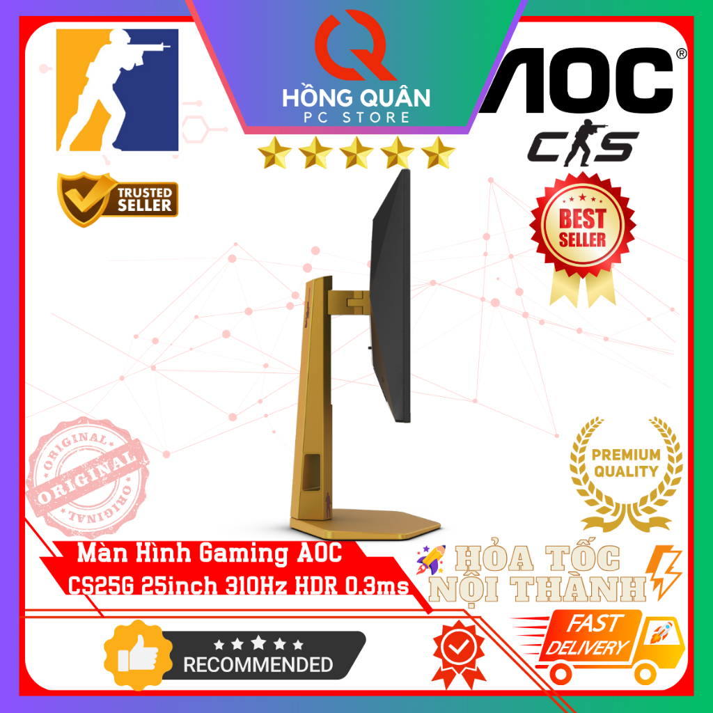 Màn Hình Gaming AOC CS25G 25inch 310Hz (OC) Fast IPS HDR400 0.3ms G-Sync FullHD New - Bảo Hành 3 Năm | BigBuy360 - bigbuy360.vn