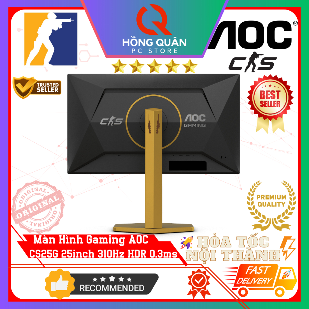 Màn Hình Gaming AOC CS25G 25inch 310Hz (OC) Fast IPS HDR400 0.3ms G-Sync FullHD New - Bảo Hành 3 Năm | BigBuy360 - bigbuy360.vn