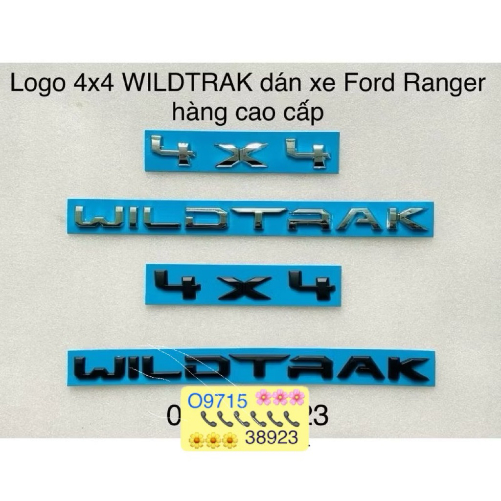 LOGO CHỮ 4X4 WILDTRAK DÁN XE FORD RANGER HÀNG CAO CẤP