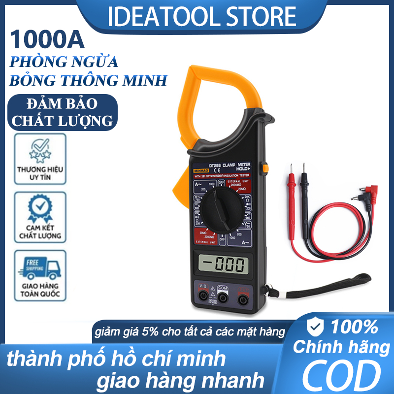 Ampe kìm DT266 - Đo dòng, tần số, nhiệt độ, điện trở, điện áp