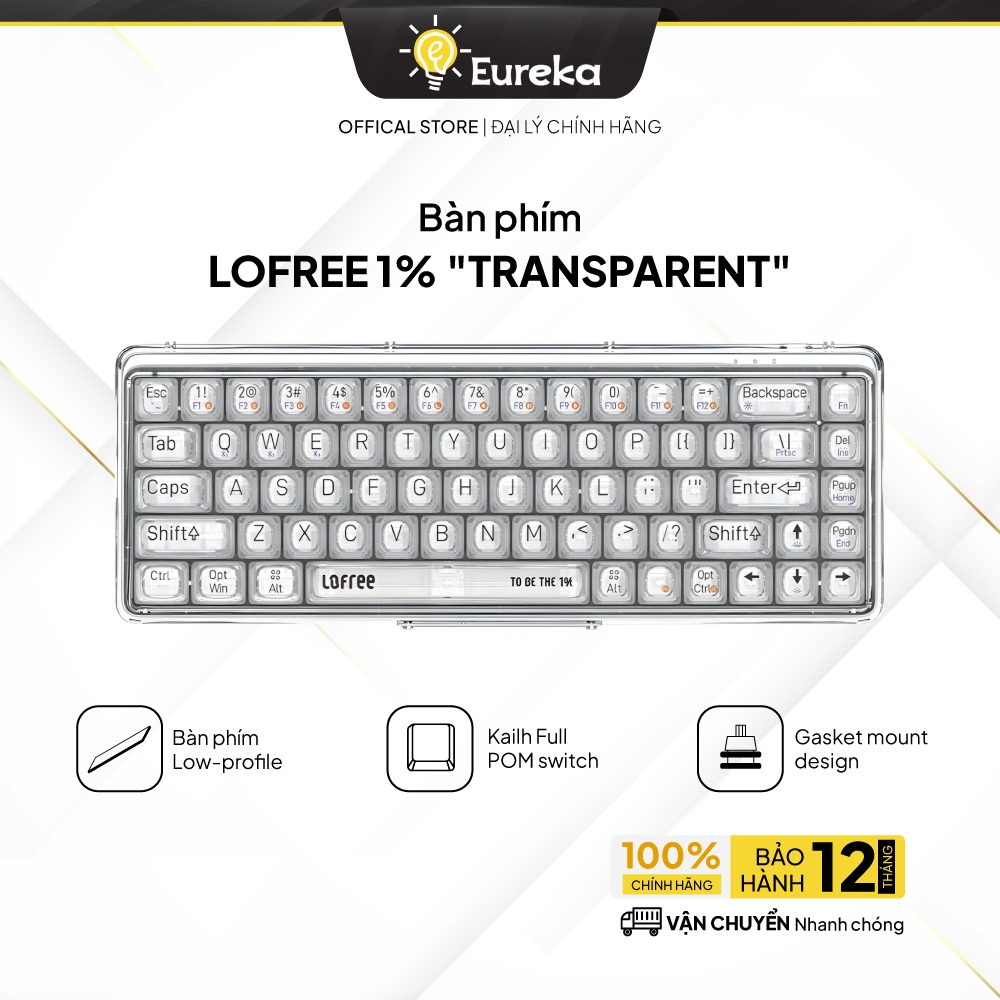 Bàn phím cơ không dây LOFREE 1% Transparent - Bluetooth Keyboard - Chính hãng 100%