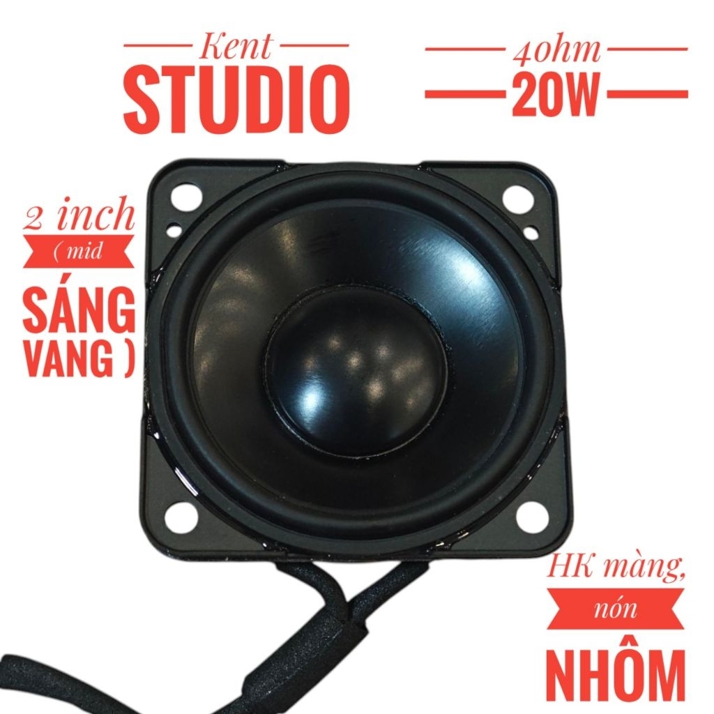 Loa Mid 2 Inch HK 4 Ohm 20W – Màng & Nón Nhôm, Gân Mỏng, Tiếng Bay Xa, Âm Sáng Rõ – Loa Trung