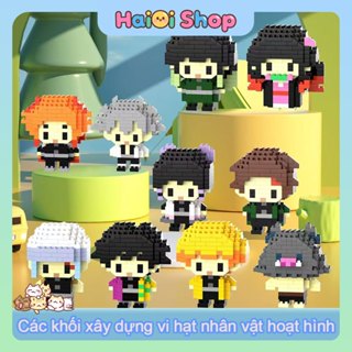 Các khối xây dựng nhân vật hoạt hình vi hạt   đồ chơi giáo dục trẻ em  đồ trang trí để bàn