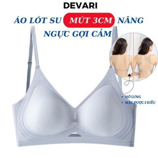 Áo ngực nữ su bản to có đệm mút dày nâng ngực 3CM không lộ viền Áo lót bra không gọng hở lưng 1107