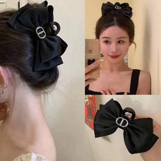  Kẹp nơ satin 17cm cỡ lớn đính charm kẹp ngoạm cá mập nơ lớn cao cấp phụ kiện tóc nữ cao cấp 44C 