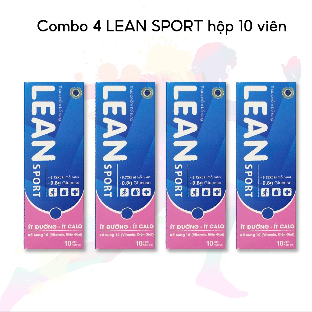 Combo 4 hộp Viên Sủi Bổ Sung Điện Giải Thể Thao Lean Sport Bù Nước và tăng lực thể thao