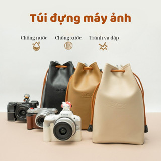  Túi đựng máy ảnh chống trầy túi rút da mềm cho Canon R50 Sony ZV-E10 Nikon Z30 Fujifilm XM5 XT50 máy ảnh mirrorless 