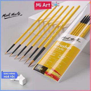  Hỏa Tốc HCM  Bộ 6 Cọ Acrylic Mont Marte - Gallery Series Brush Set Acrylic 6pce - BMHS0008 