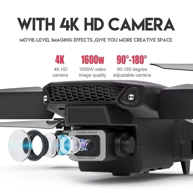 Flycam E88 PRO, Drone động cơ không chổi than, Plycam giá rẻ tập chơi camera 360, Flycam | BigBuy360 - bigbuy360.vn