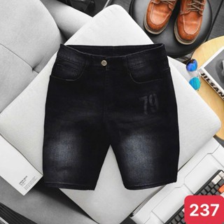  Quần short đùi jean nam HAVADOSHOP form skinny màu xám đen trơn năng động thoải mái không rách chất bò co giãn 4 chiều C 