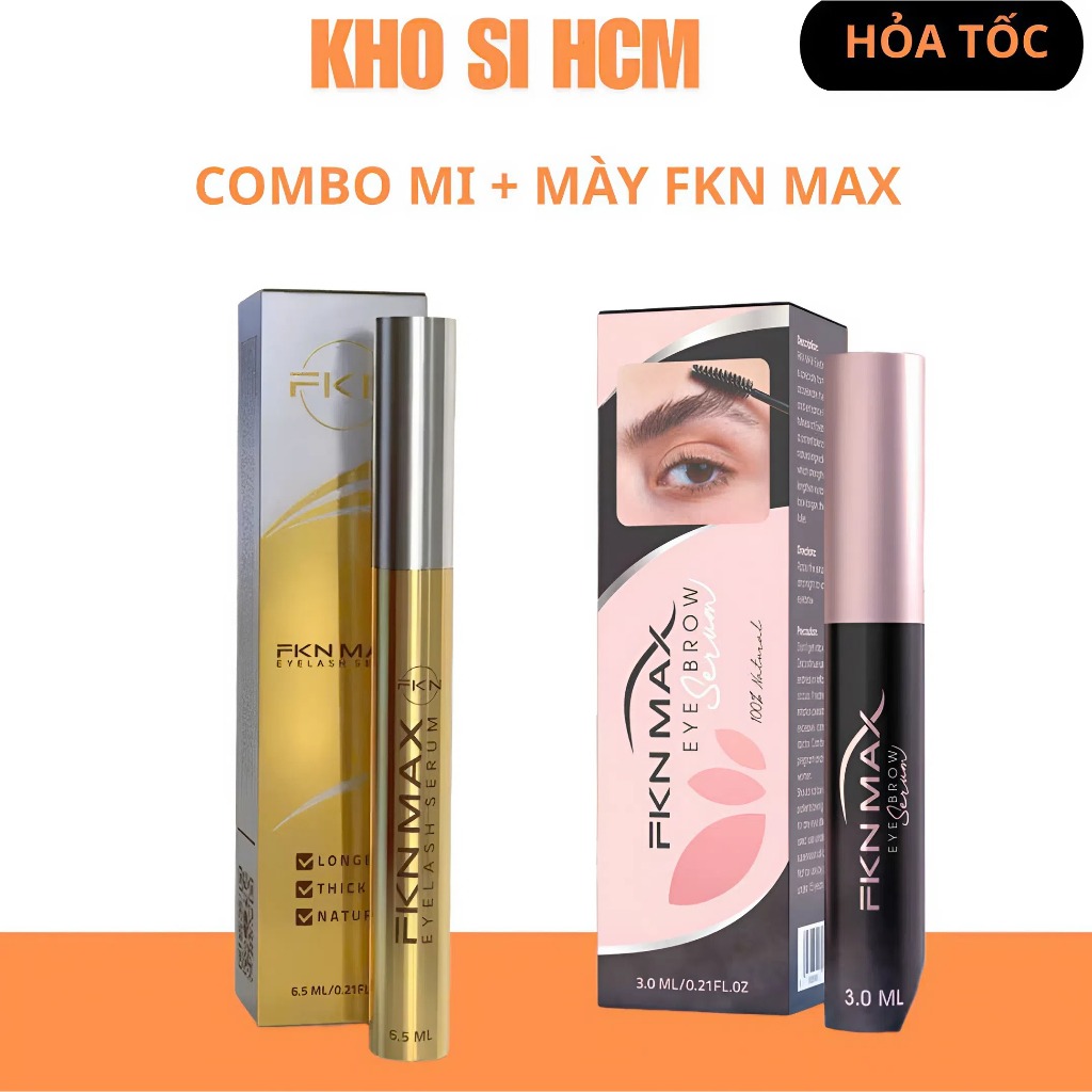Combo Dưỡng mi FKN Max, dưỡng mày fkn max dài, rậm và đen bóng 6.5ml
