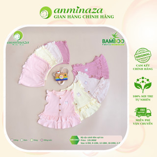 [Chính hãng] AMI0303 - Bộ Cộc Tay Cánh Tiên 2 Tầng Cho Bé Gái Anminaza Vải Sợi Tre Petit Mềm Mịn