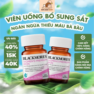 Viên uống bổ sung sắt Blackmores cho bà bầu của Úc ngăn ngừa thiếu máu không gây táo bón 30 viên