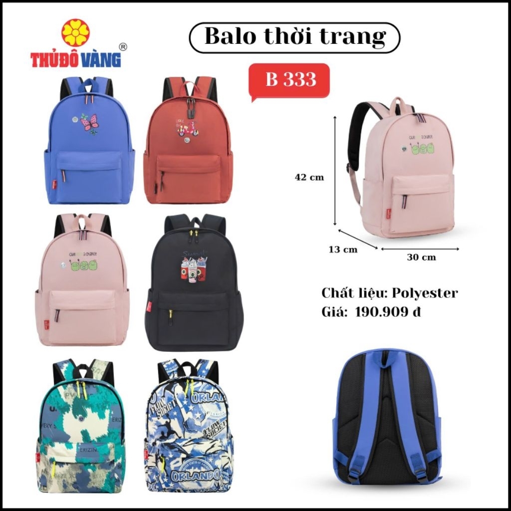Balo thời trang Thủ Đô Vàng  - Mã SP: B333