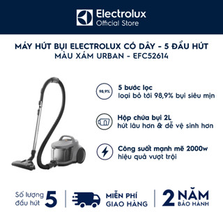  Free giao hàng - Máy hút bụi cầm tay Electrolux có dây dạng hộp 5 đầu hút Clean 500 - Màu xám - EFC52614 