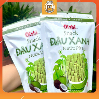  Combo 5 gói lớn 65gr Snack Oishi Đậu Xanh Nước Cốt Dừa - Phiên Bản Túi Zip 