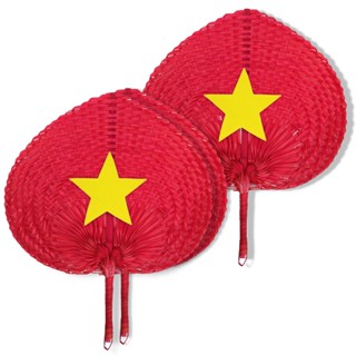  Quạt Tre Đỏ Sao Vàng - trang trí lễ hội chụp ảnh check-in chủ đề quê hương đất nước. 