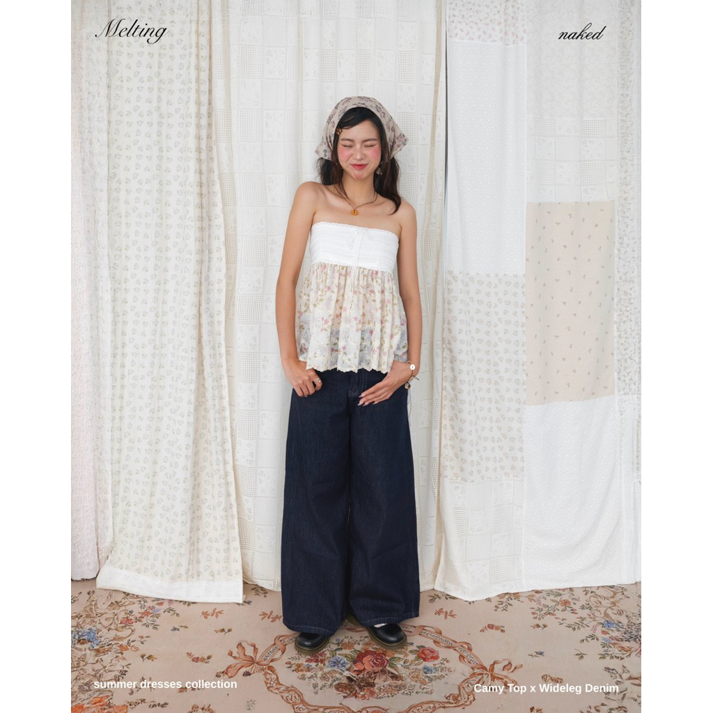 Áo ống nữ NAKEDbyV áo cúp ngực kiểu quây phối ren voan chun 2 lớp CAMY TOP | BigBuy360 - bigbuy360.vn