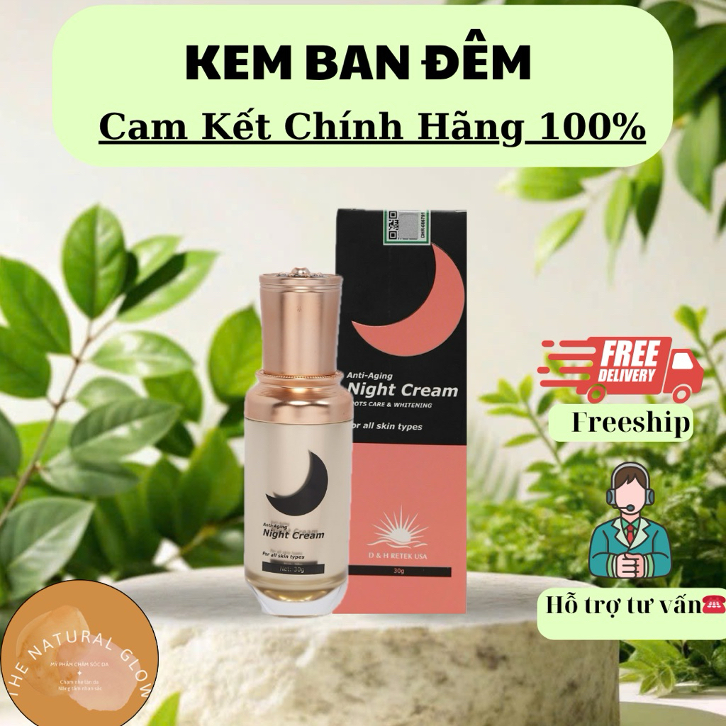 NIGHT CREAM kem hỗ trợ chống lão da ban đêm. Chai 30g