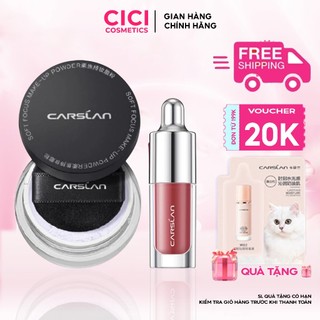  Combo Phấn Phủ Carslan Chính Hãng + Son Mini Carslan – Kiềm Dầu Lâu Trôi Màu Son Lên Chuẩn 