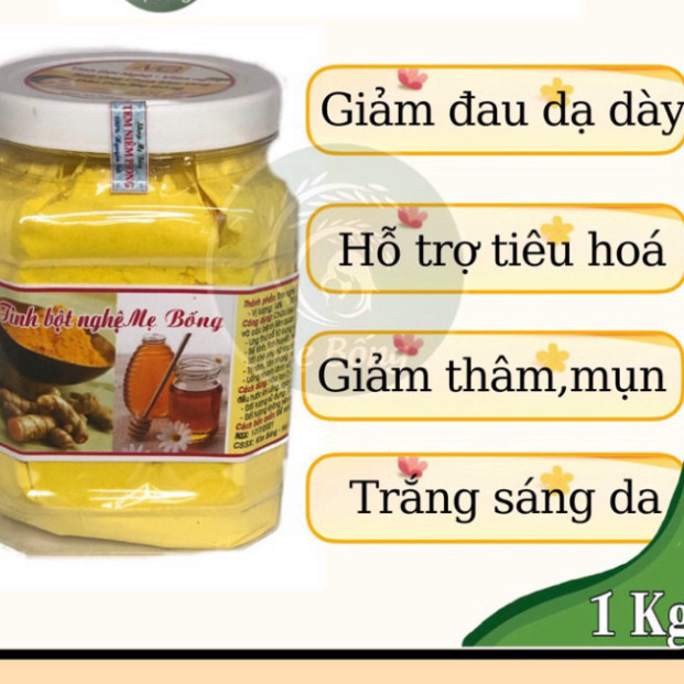 Tinh bột nghệ nguyên chất, tinh nghệ hỗ trợ tiêu hóa, làm đẹp da Mẹ Bống_1kg (cam kết hàng tốt)