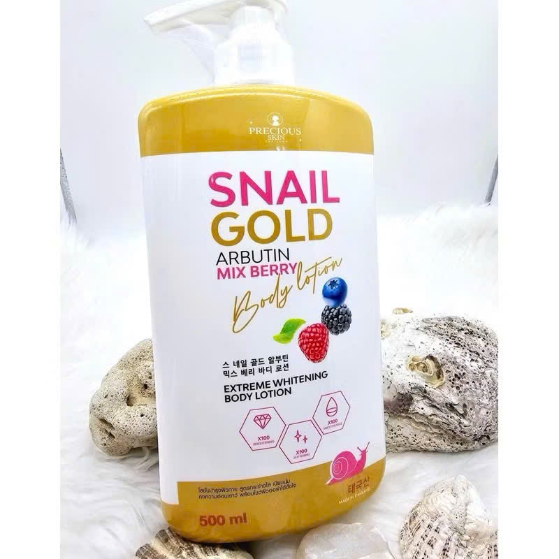 Sữa dưỡng thể trắng da body Snail Gold Arbutin mix berry thế hệ mới 500ml chính hãng