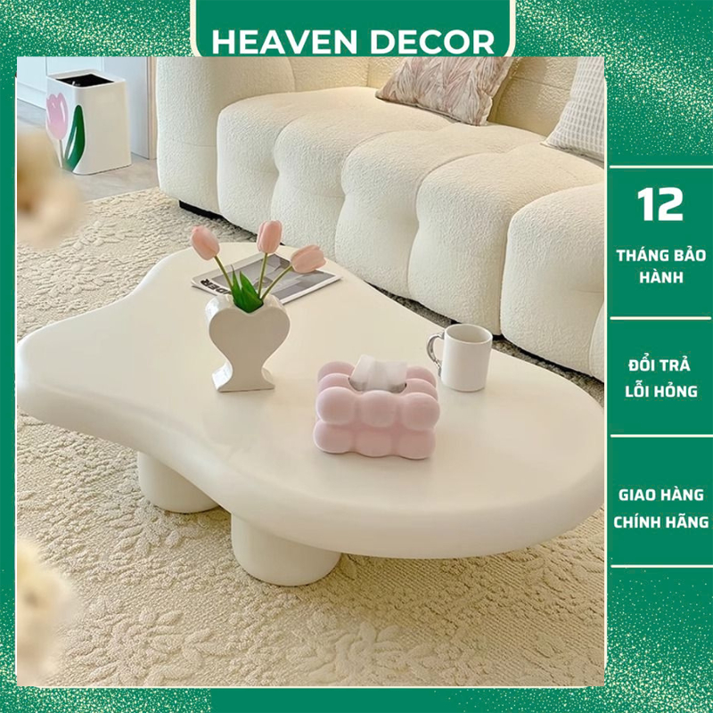 Bàn trà decor phòng khách , Bàn trà đám mây cao cấp, Chịu lực tốt, Dễ vệ sinh M249