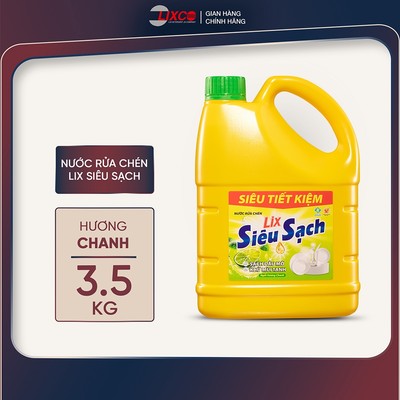 Nước rửa chén siêu sạch chanh 3,5kg NS351 sạch bóng viết dầu mỡ hương chanh thơm mát - Lixco Vietnam