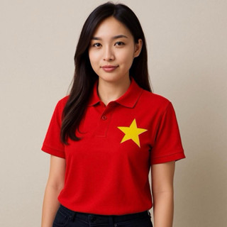 Áo Polo cờ đỏ sao vàng VIỆT NAM in sao vàng 2 mặt cao cấp  mẫu đẹp giá tại xưởng hoạ tiết ý nghĩa vải cá sấu cao cấp