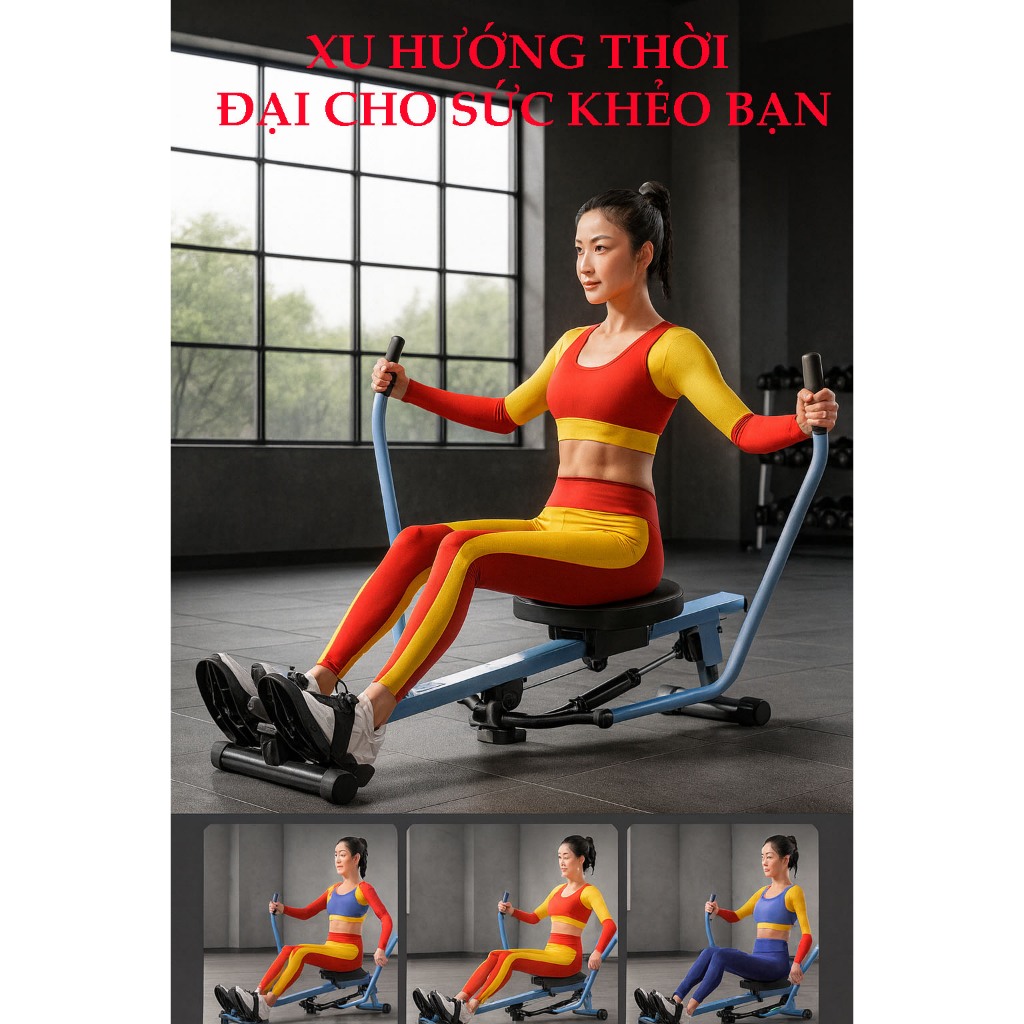 Máy chèo thuyện tập thể dục trong nhà Cánh quạt đôi có thể gập lại thủy lực Máy chèo thuyền nhỏ