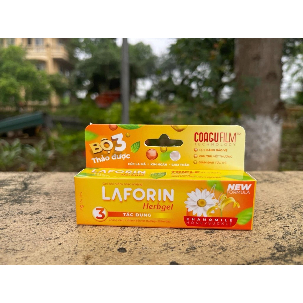 Gel bôi niêm mạng miệng Laforin Herbgel - Hỗ trợ nhanh lành vết loét miệng, viêm lợi, viêm nướu răng