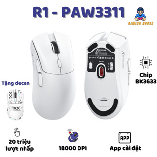 Chuột Gaming Không Dây Ziyou Attack Shark R1 Siêu Nhẹ Chip Paw3311 Có App và 3 Chế Độ Kết Nối Bluetooth/ Wireless/ TypeC