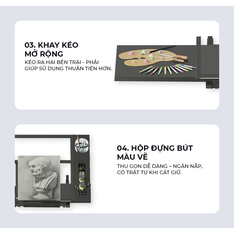 Bàn vẽ kỹ thuật mặt kính cường lực tuỳ chỉnh góc nghiêng kèm đèn kẹp đầy đủ công năng thương hiệu IGA - GN87 | BigBuy360 - bigbuy360.vn