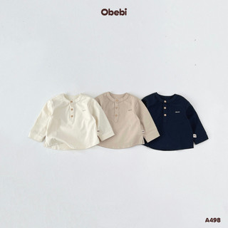  Áo Sơ Mi Cổ Trụ Obebi Thời Trang Thu Đông Cho Bé Trai Bé Gái từ 8kg - 23kg A498 