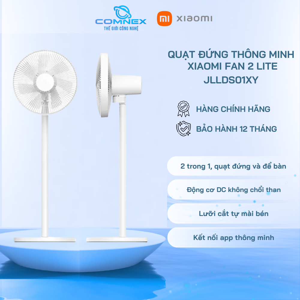 Quạt đứng thông minh Xiaomi Mi Smart Standing Fan 2 Lite JLLDS01XY  Điều khiển ứng dụng Mihome, Trợ 