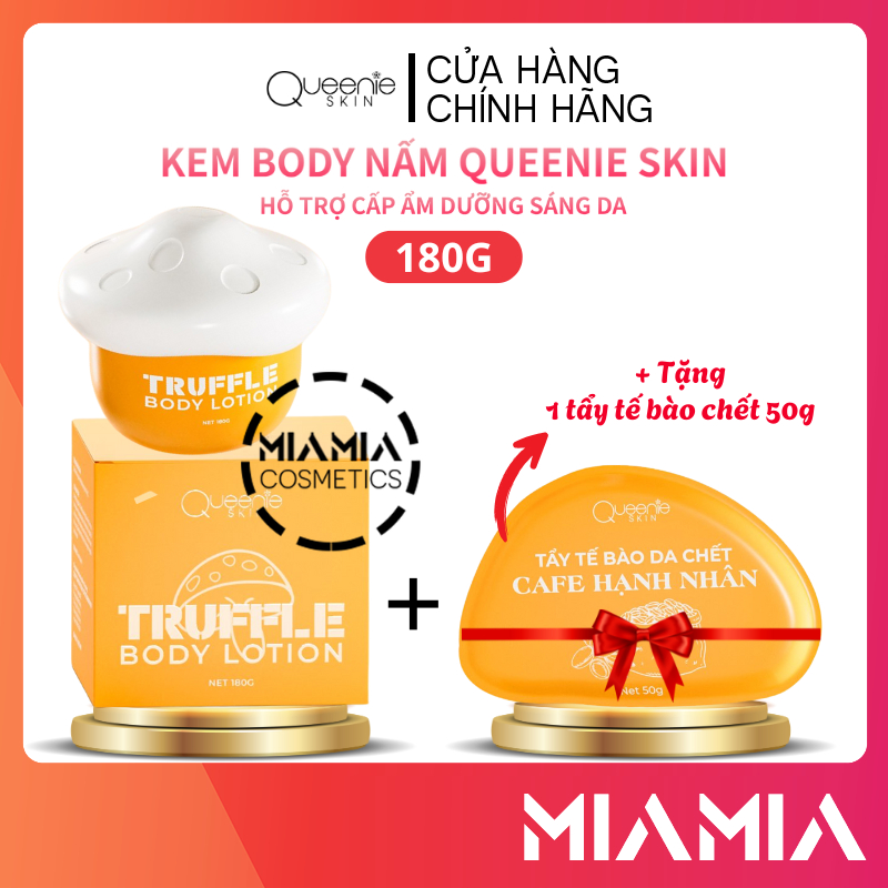 Kem Body Nấm Queenie Skin 180g & Tặng 1 Tẩy Tế Bào Chết 50g - Miamia