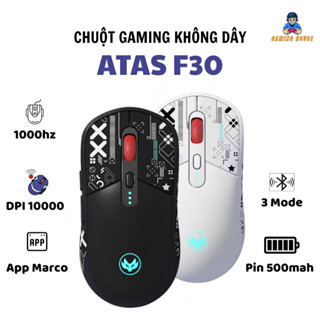 Chuột Silent Gaming Atas F30 Không dây Bluetooth - 3 MODE  - Pin sạc 500mah - Sử dụng liên tục 50h - Có app Marco