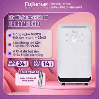 Máy hút ẩm không khí gia đình phòng 8-20m2 Fujihome nhập khẩu, công nghệ máy nén Block phòng khách ngủ đa năng