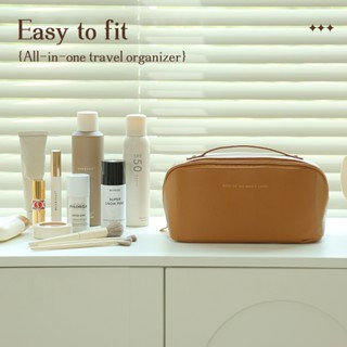  Túi đựng mỹ phẩm du lịch Deli chất liệu da chống thấm nước túi đựng đồ trang điểm đồ cá nhân tiện lợi nhỏ gọn 