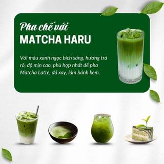 Bột Matcha Haru Nhập Khẩu Nhật Bản, Dùng Pha Chế Đồ uống, Bánh Kem, Đắp Mặt Nạ Gói Lớn 500G-1Kg