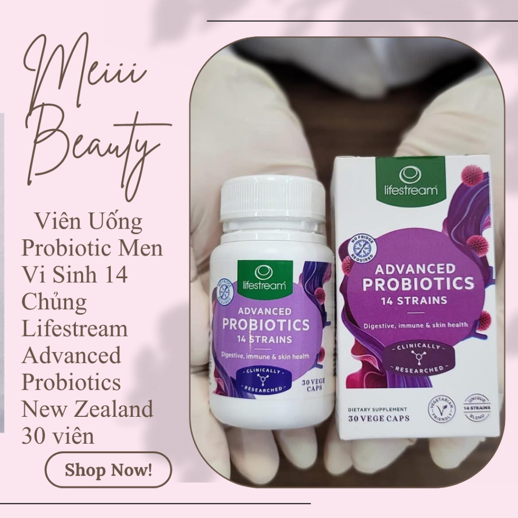 [Công ty] Viên Uống Probiotic Men Vi Sinh 14 Chủng Lifestream Advanced Probiotics New Zealand 30 viê